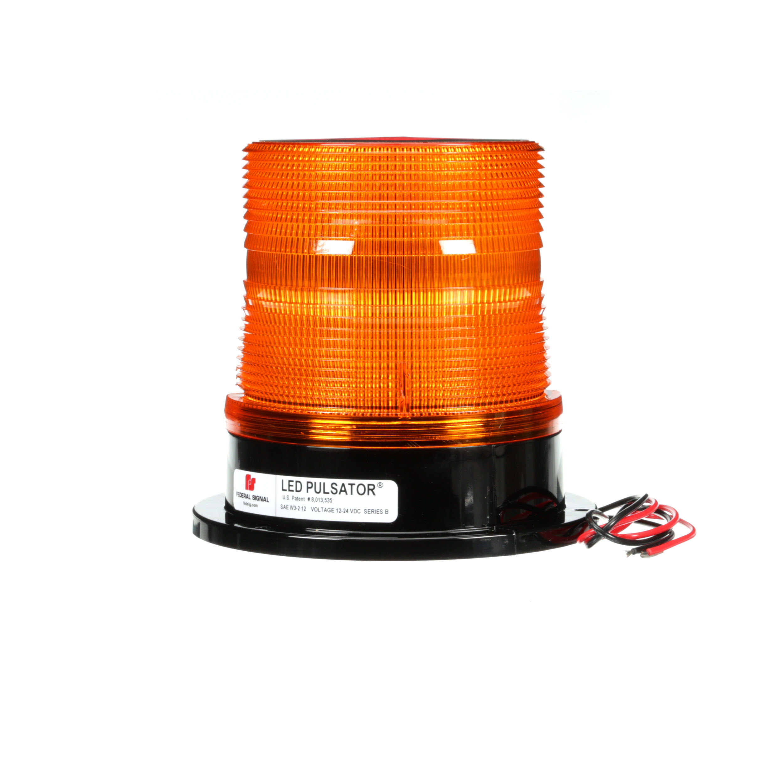 Permanent Mount with Amber Dome Federal Signal 211823-02 Pulsator 451 Plus Low Profile Strobe Beacon Class 2 