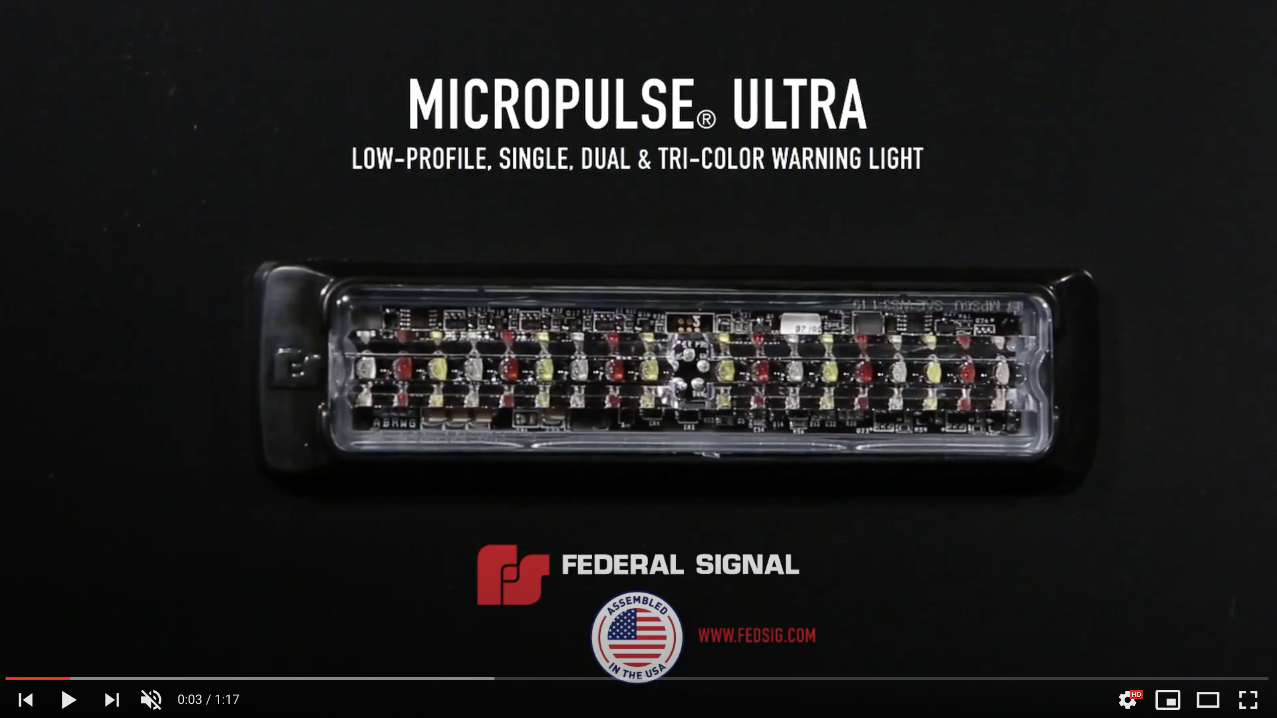 Federal Signal MPS1220U-WA MicroPulse Ultra Amber/White Dual Class 1 24-LED Warning Light 
