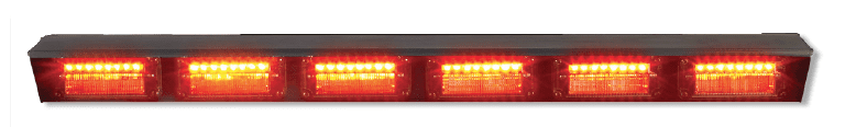 A rectangular red LED light bar with six illuminated sections.