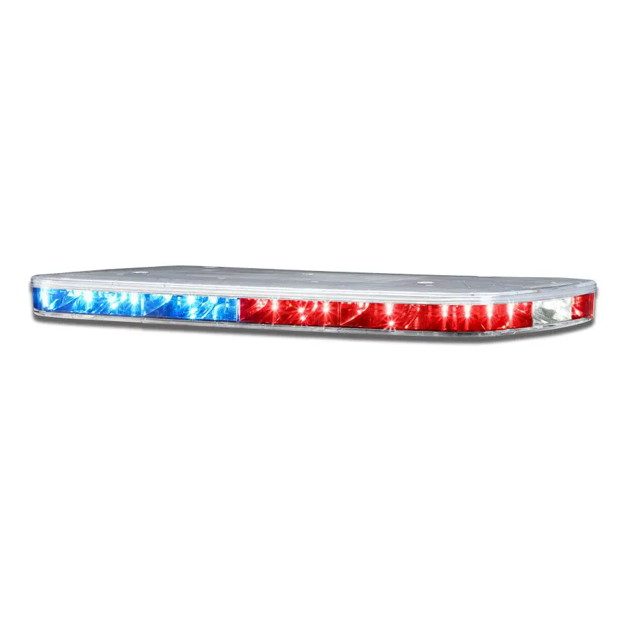 Red and white mini-light bar for emergency responders.