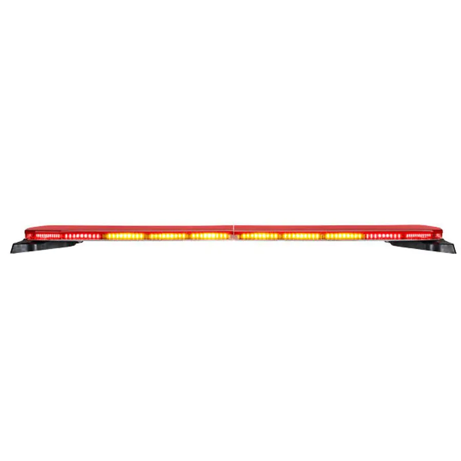 Reliant S2 emergency vehicle light bar with amber directional signals, red tail lights, and blue warning lights