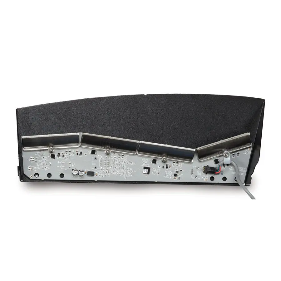 Back view of the FedSig SpectraLux ILS showcasing its exposed circuit board, wiring, and black casing on top.