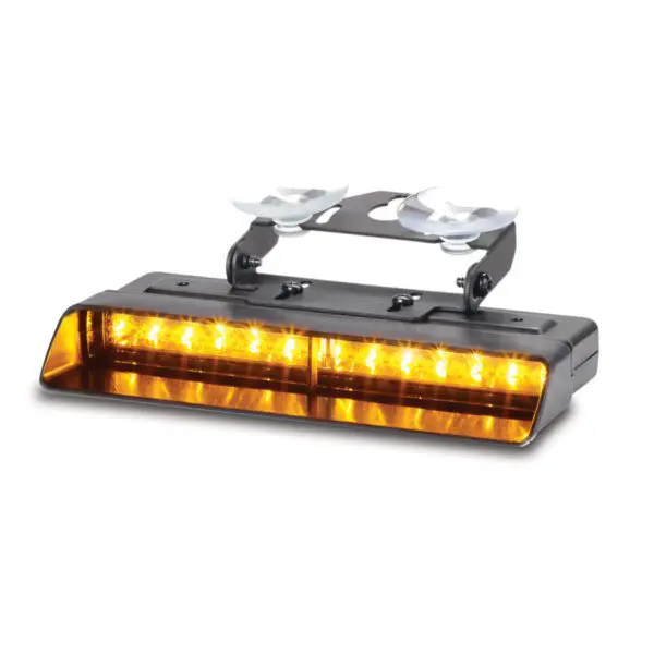 Amber-colored dual head XStream LED emergency light
