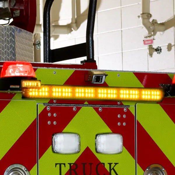 Federal Signal SignalMaster directional warning light mounted on firetruck
