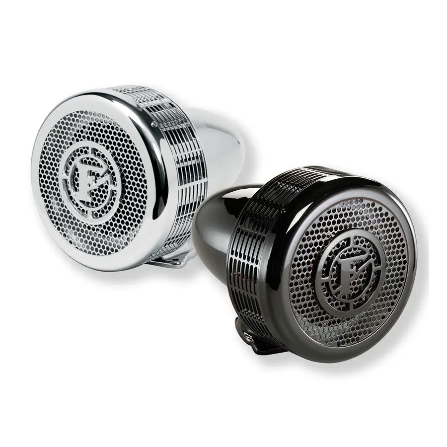 Chrome and black chrome Q-Siren fire truck sirens provide effective warning signals for fire trucks.