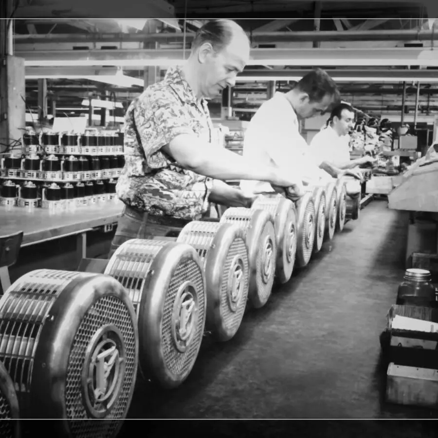 Q-siren assembly on factory floor