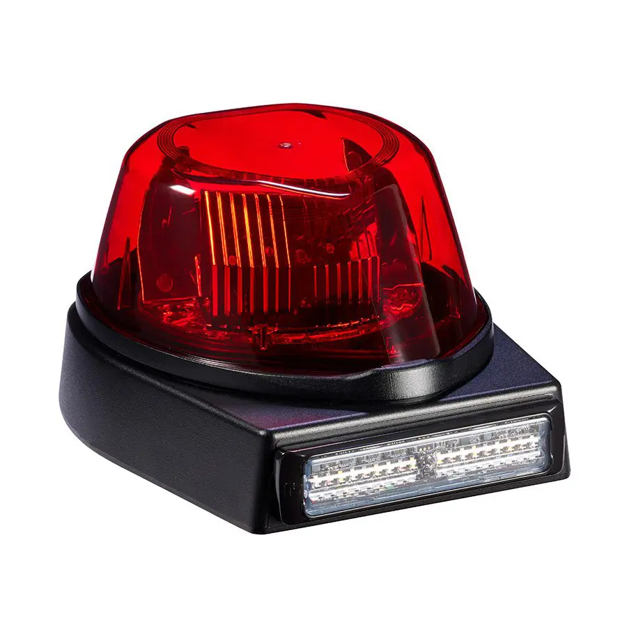 An IVP SLR Beacon, featuring a red emergency strobe light with a black base and a rectangular LED panel on the front, photographed against a white background.